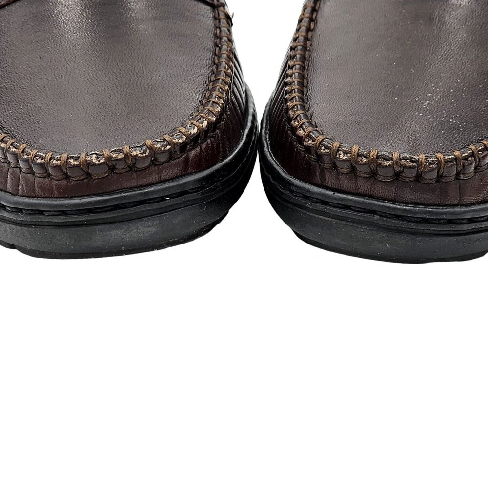 Vintage Bragano Loafers Cole Haan Italy Mens 7 Brown Leather Dress Shoes Loafers - Picture 10 of 13